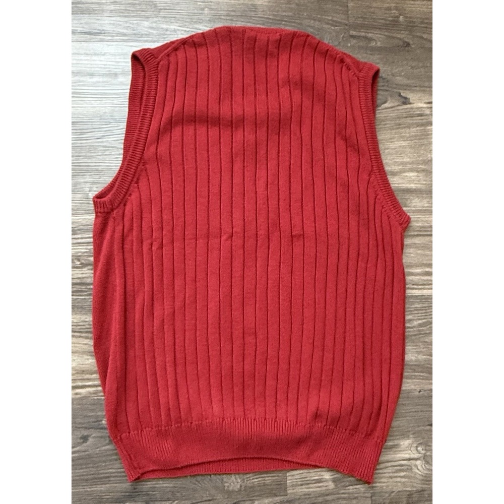 Grandpa Sweater‎ Vest L Red Cable Knit coastal grandma Cabincore Cottagecore Y2K - Picture 4 of 6